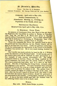 St Firmins Thurlby Parish Magazine.  Reporting Gift in memory of Peter Ward